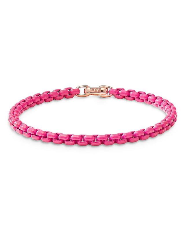 David Yurman Acrylic & 14K Rose Gold Bel Aire Chain Bracelet in Hot Pink Product Image