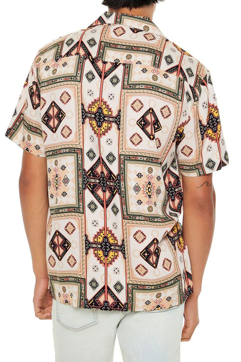 Geo Print Cuban-Collar Shirt | Forever 21 Product Image