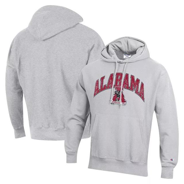 Mens Champion Heather Gray Alabama Crimson Tide Vault Late Night Reverse Weave Pullover Hoodie Product Image