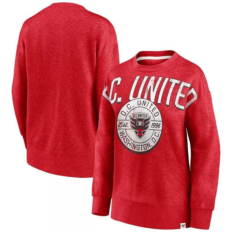 Womens Fanatics Red D.C. United True Classics Oversized Pullover Sweatshirt product image