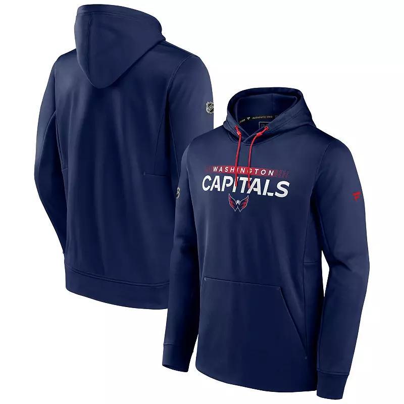 Mens Fanatics Branded Navy Washington Capitals Authentic Pro Rink Pullover Hoodie CAP Blue Product Image