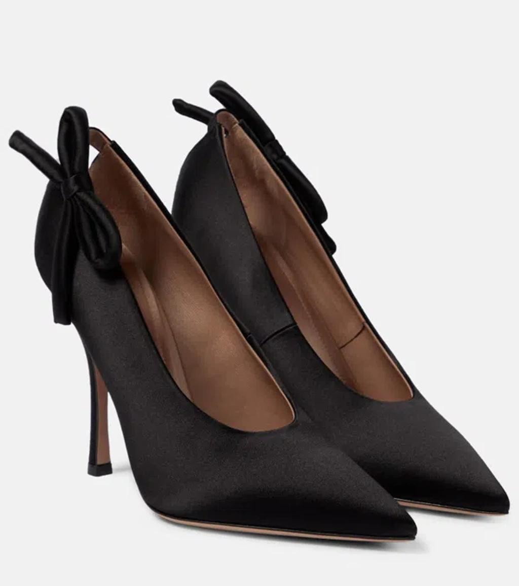 Nite-out Cutout Satin Pumps In Black product image