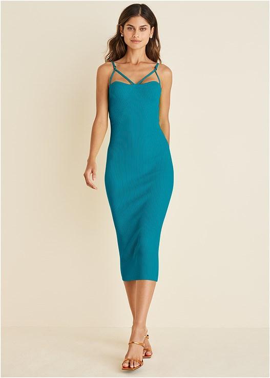 Knit Strappy Midi Dress Product Image