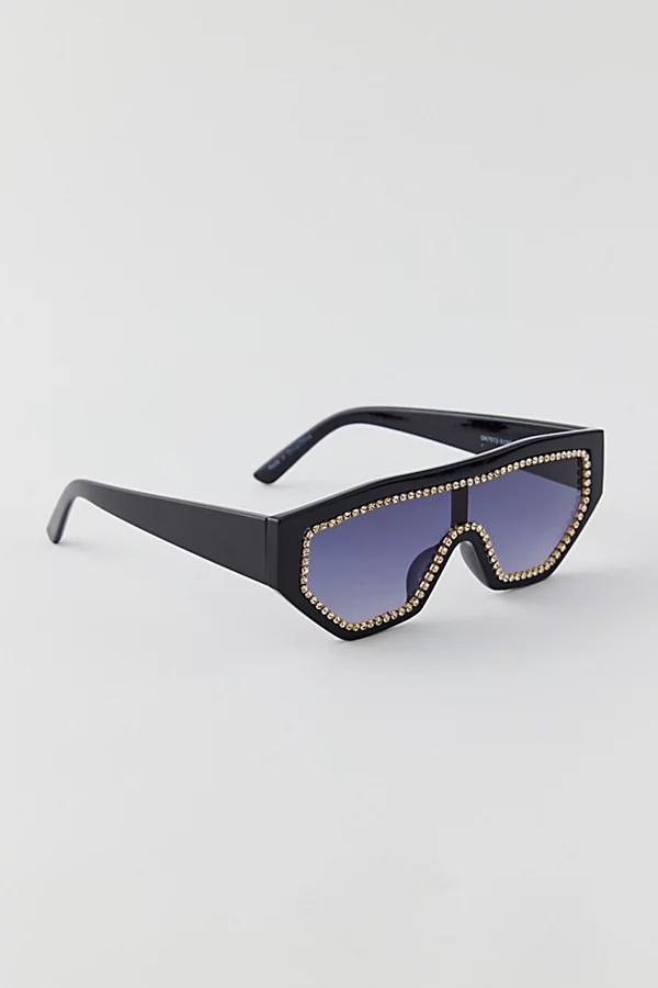 Rhinestone Bold Square Sunglasses Womens at Urban Outfitters Product Image