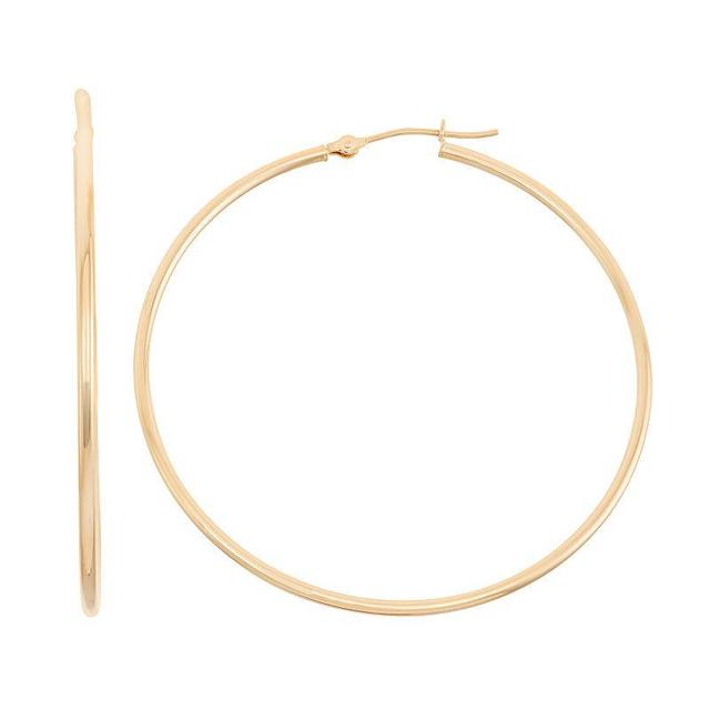 Jordan Blue 14k Gold Tube Hoop Earrings - 45 mm, Womens, White Product Image