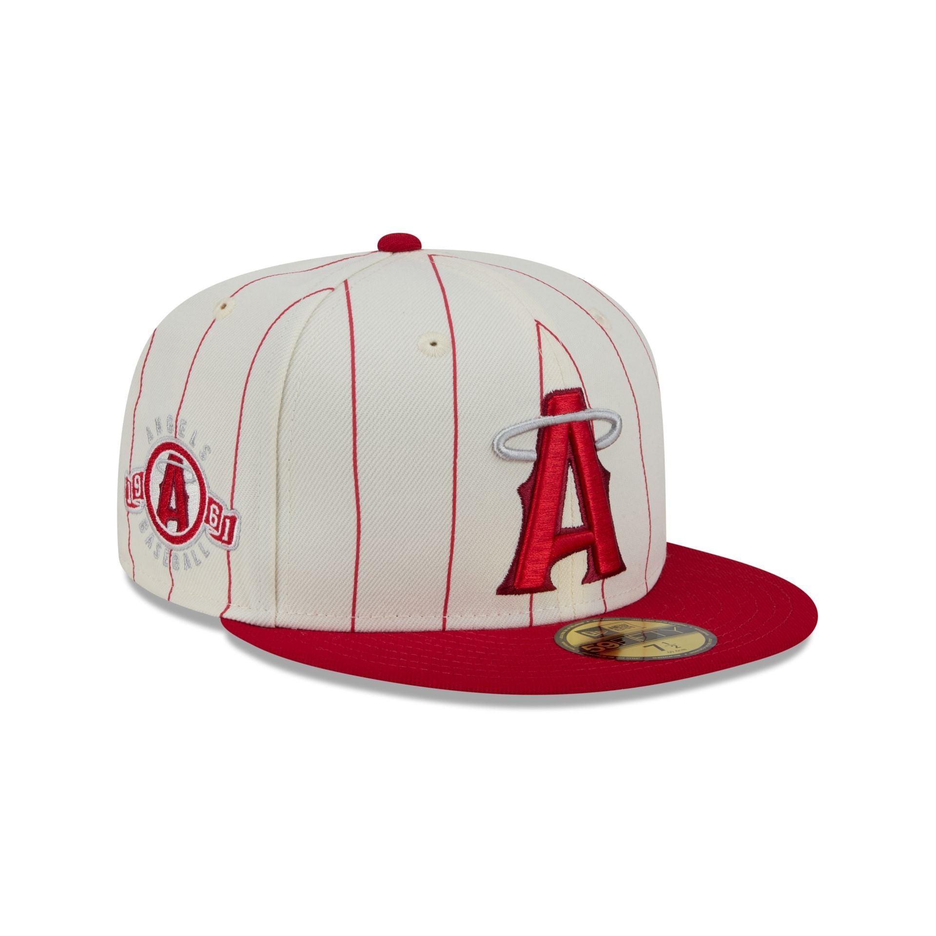 Los Angeles Angels Throwback Pinstripe 59FIFTY Fitted Hat Male Product Image