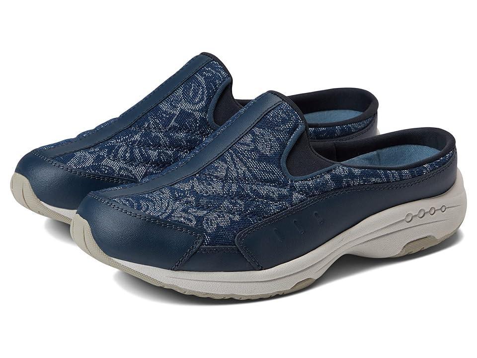 Easy Spirit Traveltime Womens Fashion Mules Blue Floral Product Image