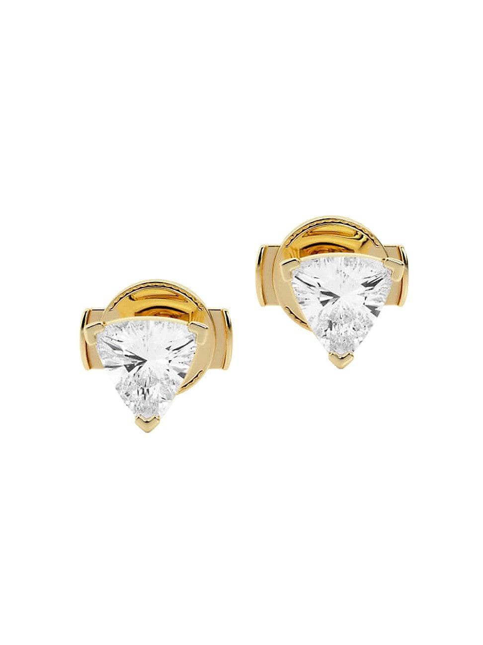 Womens Ethereal 14K Yellow Gold & 1 TCW Trillion-Cut Lab-Grown Diamond Stud Earrings Product Image