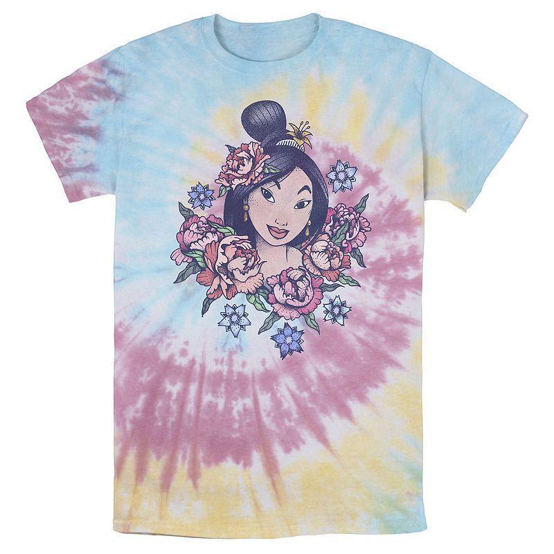 Mens Disney Mulan Floral Portrait Vintage Bomabrd Wash Tee Product Image