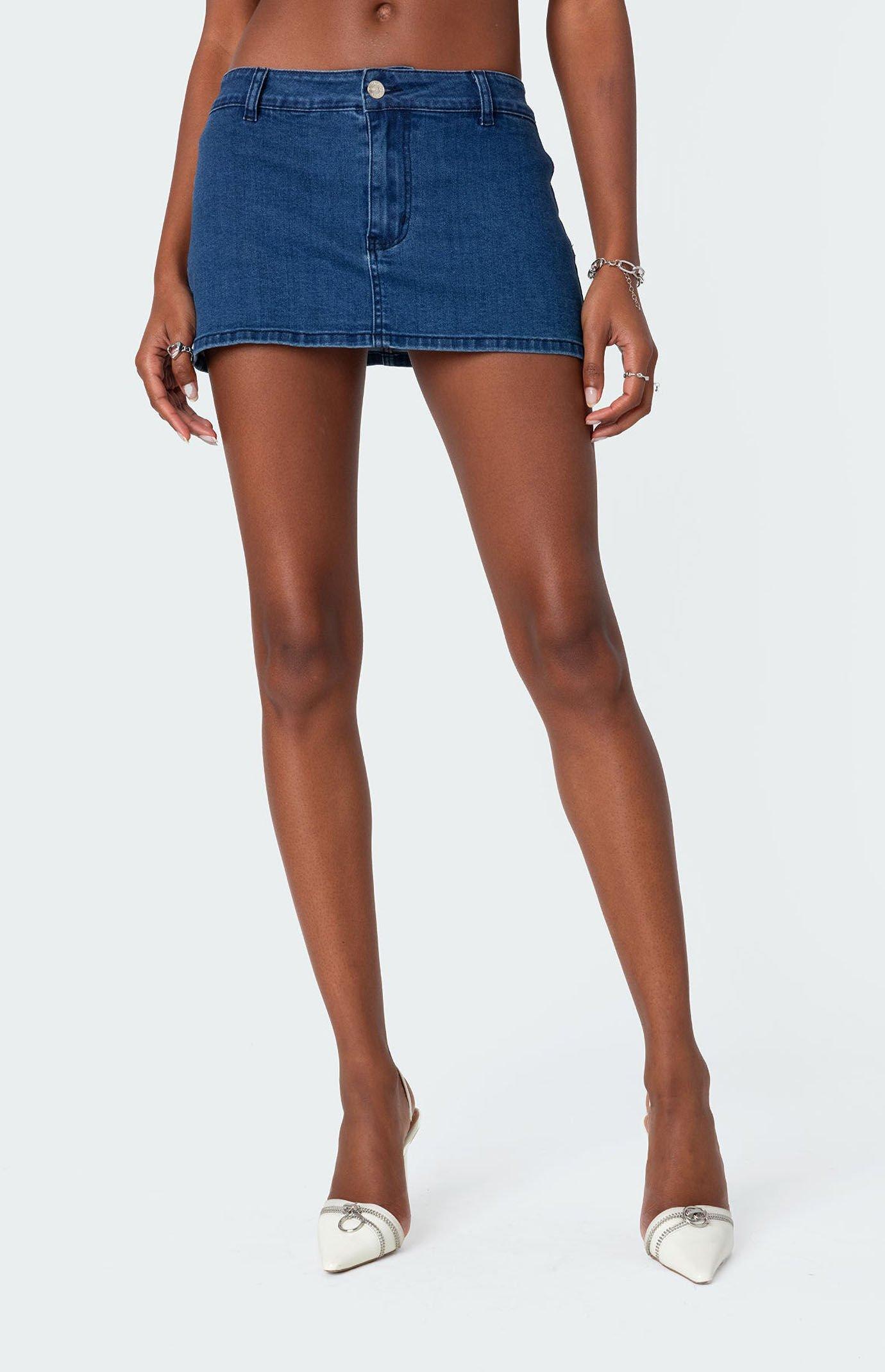 Edikted Women's Sydnie Denim Micro Skort Product Image