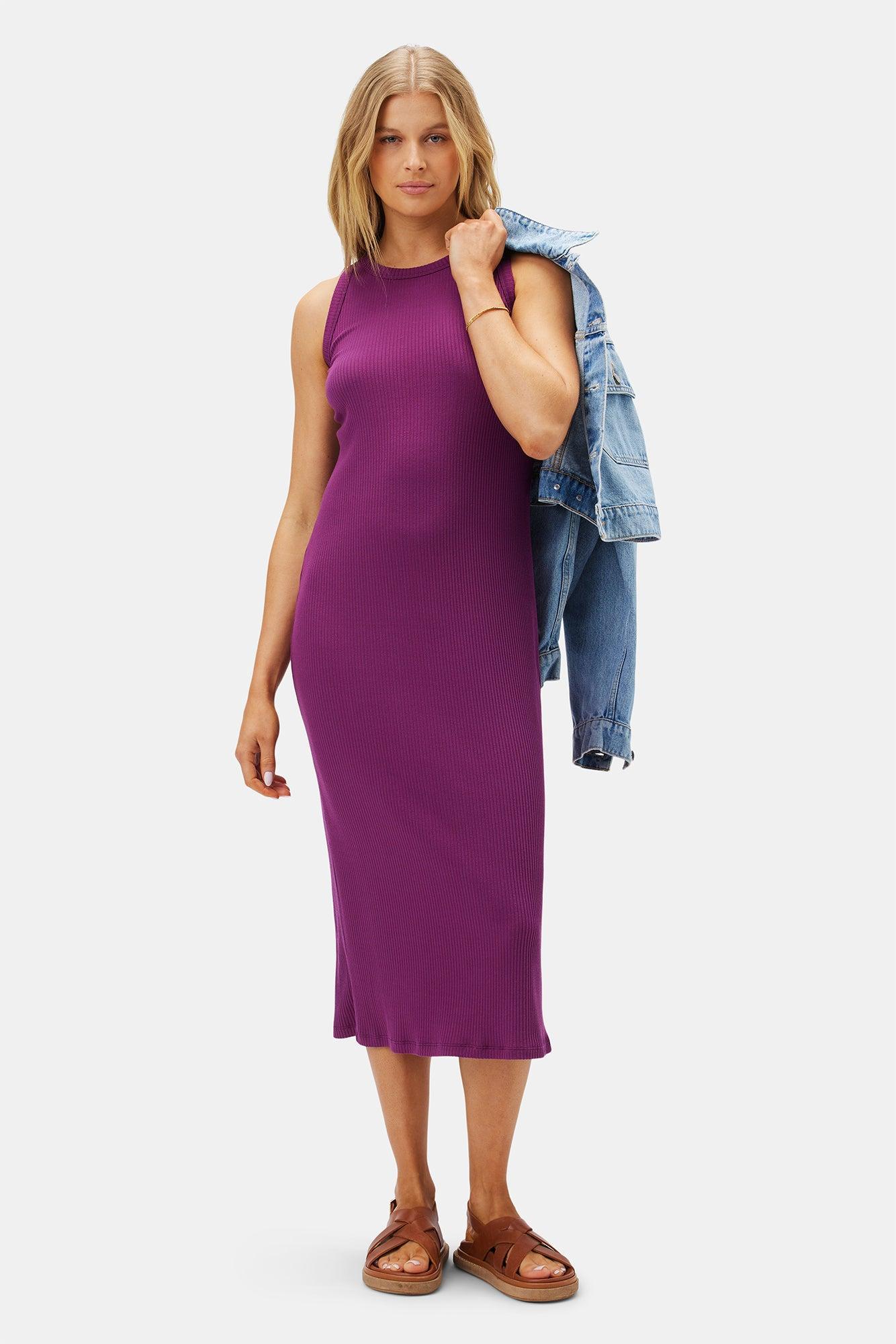 Brantley Paris Rib Dress - Mulberry Product Image