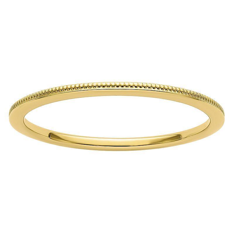 Stacks & Stones 10k Gold 1.2 mm Milgrain Stackable Band, Womens Product Image