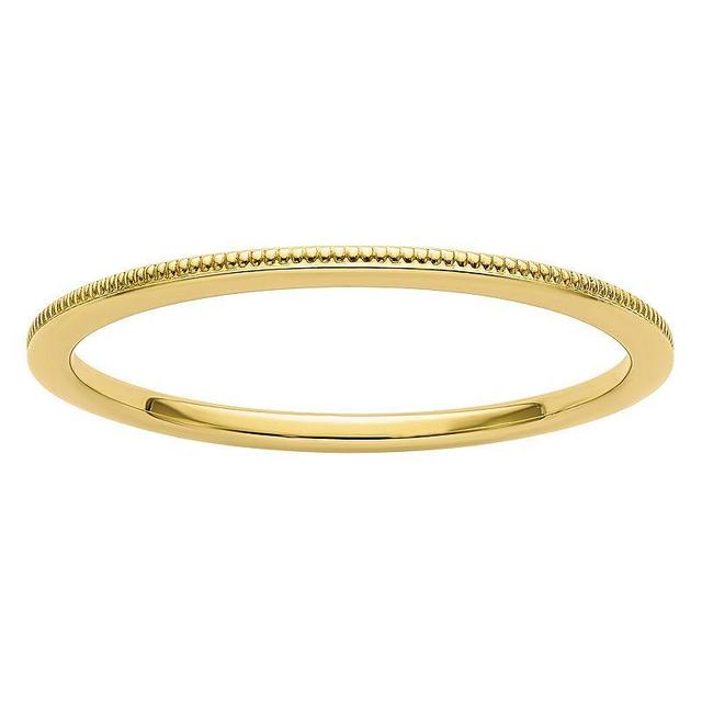 Stacks & Stones 10k Gold 1.2 mm Milgrain Stackable Band, Womens Product Image