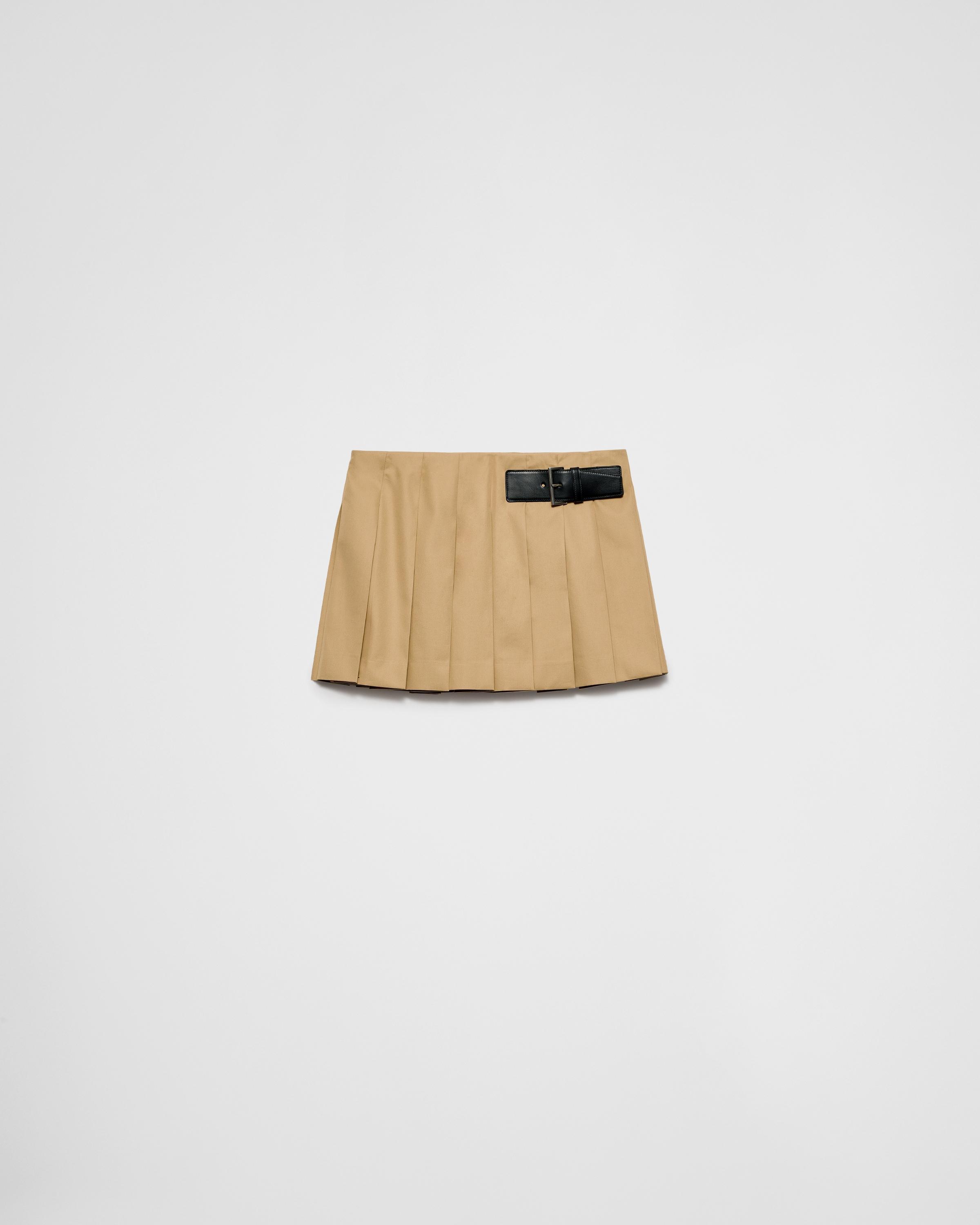 Twill miniskirt with leather belt Product Image