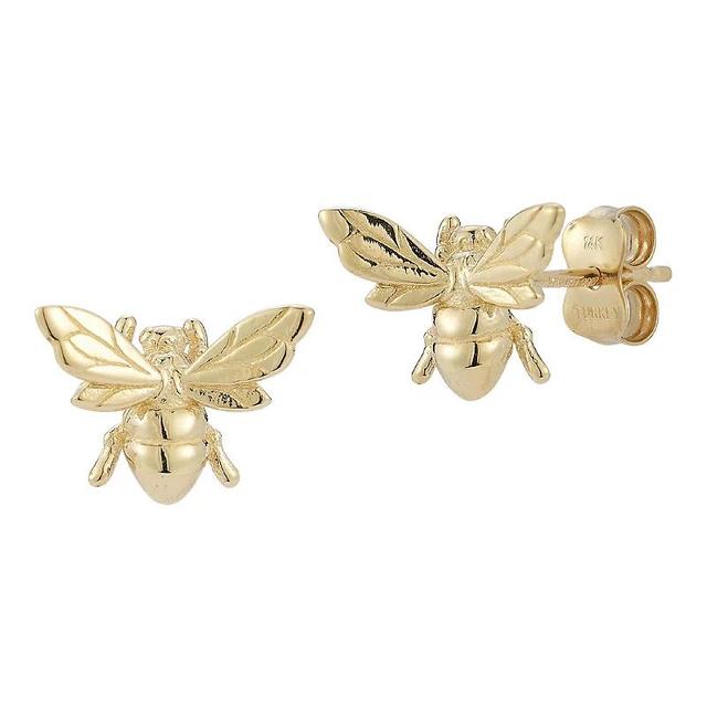 LUMINOR GOLD 14k Gold Bee Stud Earrings, Womens Product Image