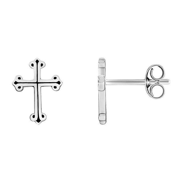 PRIMROSE Sterling Silver Cross Stud Earrings, Womens Product Image