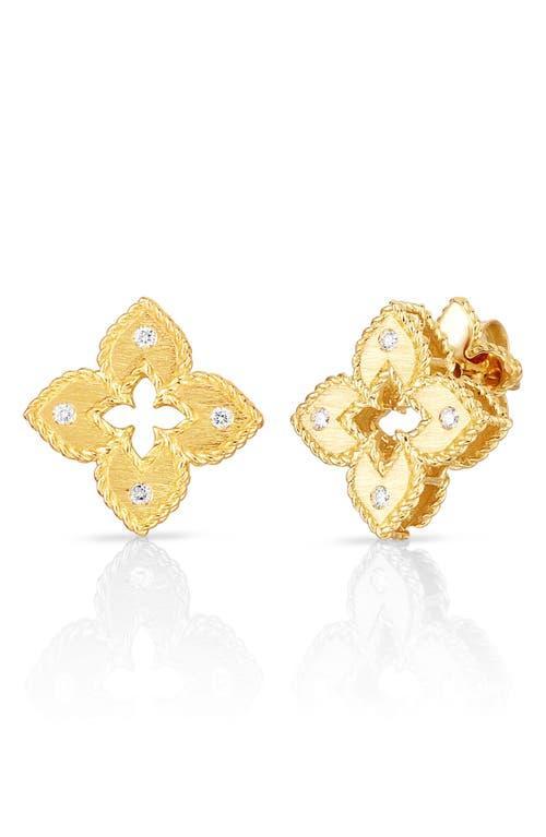 Roberto Coin "Venetian Princess" Diamond-Accented Flower Earrings Product Image