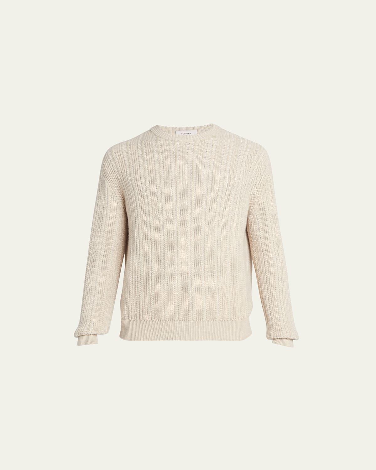 Mens Cashmere-Blend Micro Cable Sweater Product Image