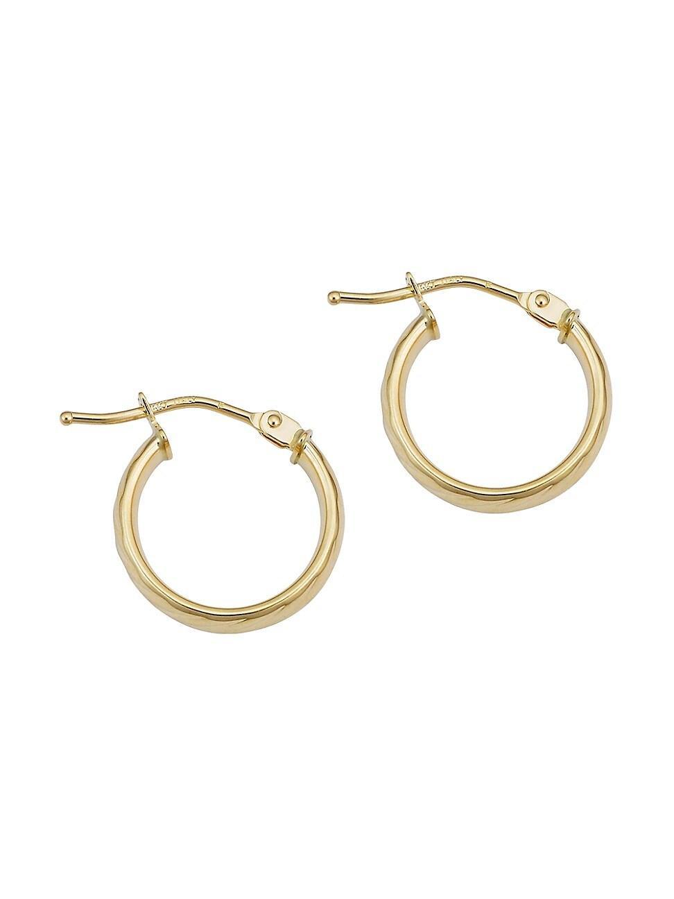 Womens 14K Yellow Gold With A Twist Mini Hoops Product Image