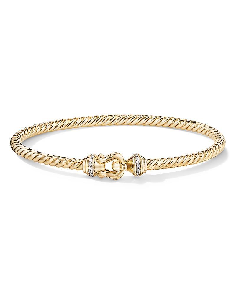 David Yurman Buckle Bracelet in 18K Yellow Gold with Diamonds, Small Product Image