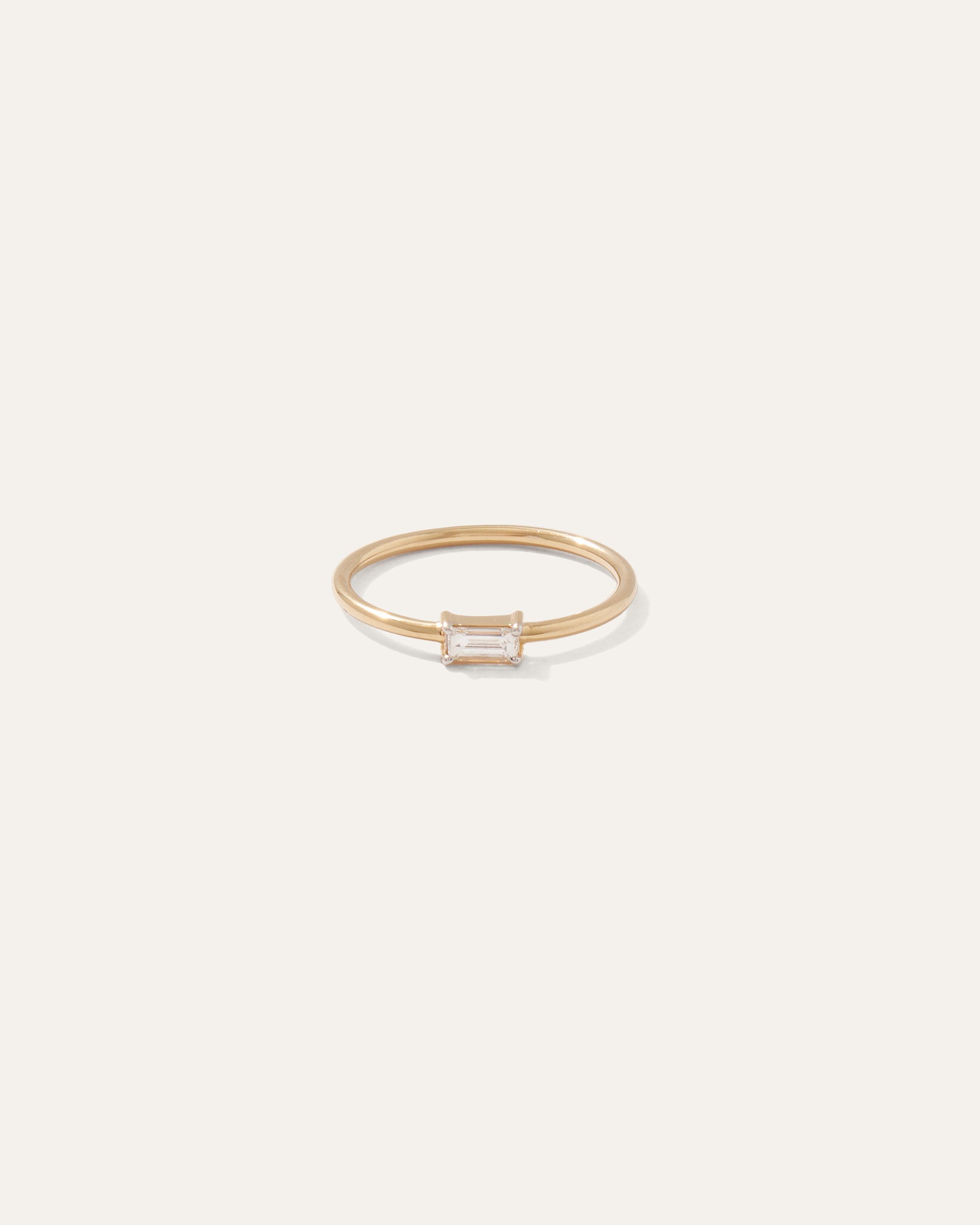 14K Gold East West Diamond Baguette Ring Product Image