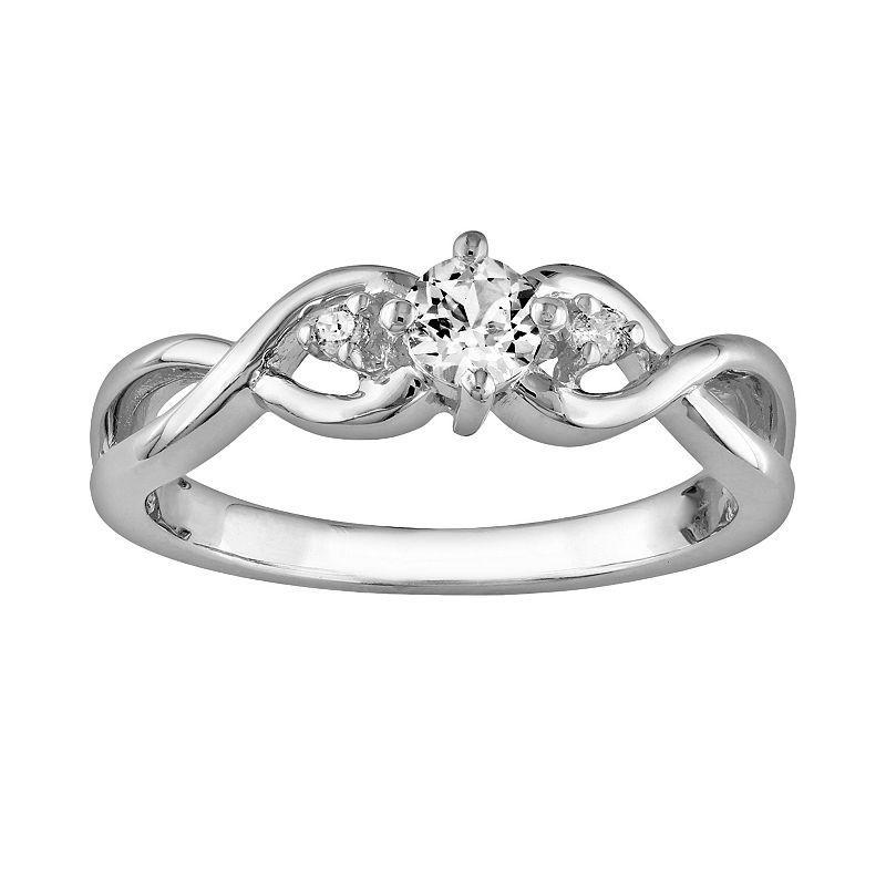 Stella Grace Sterling Silver Lab-Created White Sapphire and Diamond Accent Infinity Ring, Womens Product Image