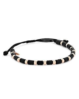 Alberto Milani Mens 18K Rose Gold & Onyx Beaded Bracelet Product Image