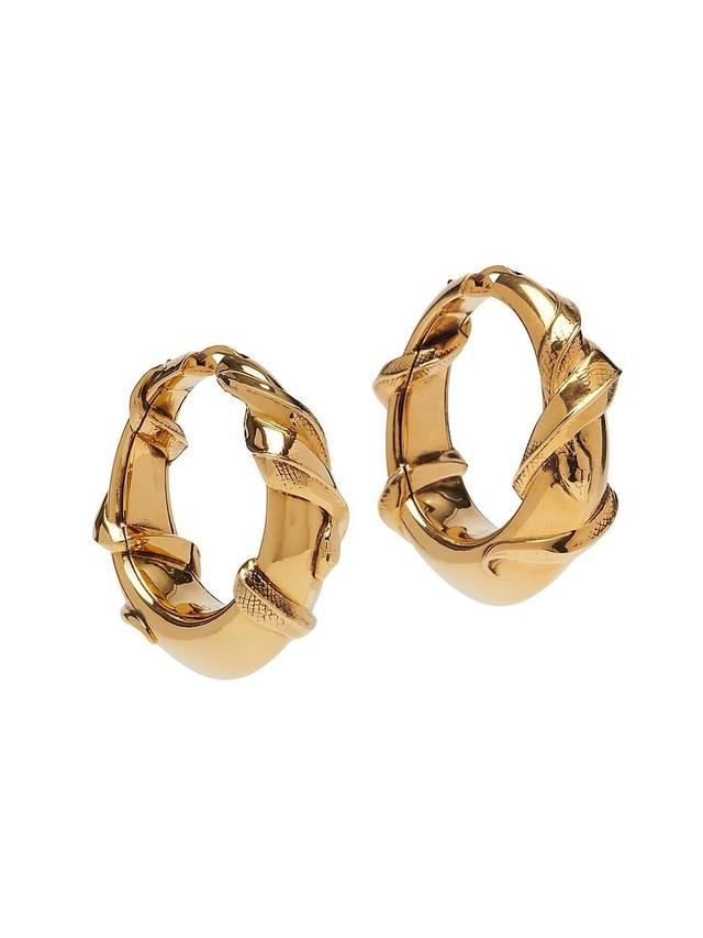 Womens Goldtone Snake Hoop Earrings Product Image