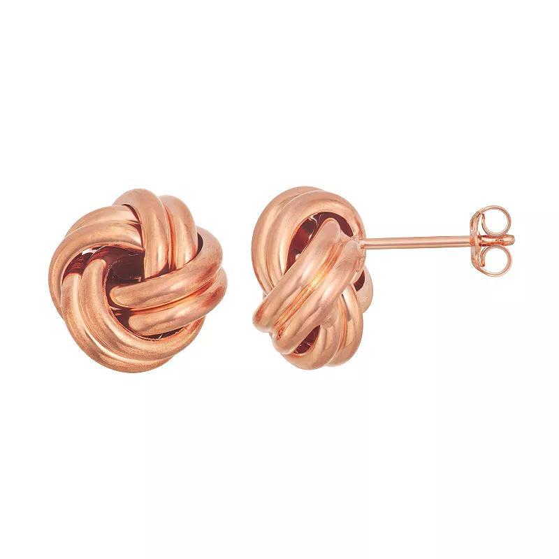 Au Naturale 10k Rose Gold Polished Love Knot Earrings, Womens Product Image