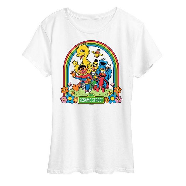 Womens Sesame Street Rainbow Graphic Tee, Girls Grey Gray Product Image