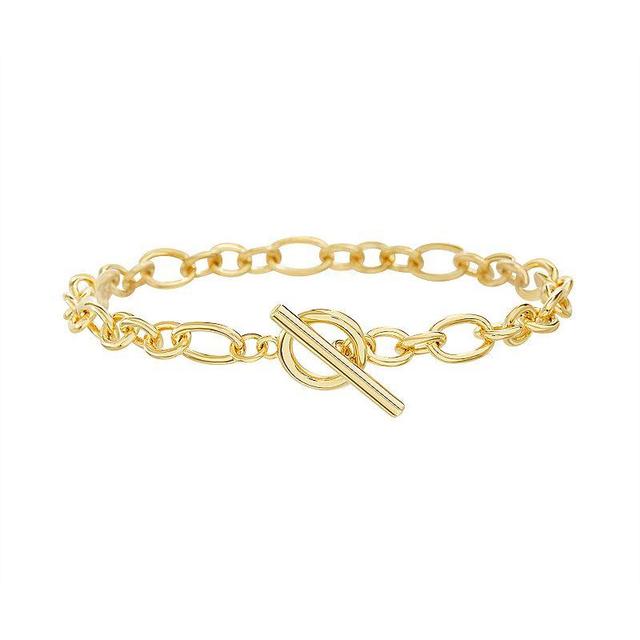 Paige Harper 14k Gold Over Recycled Brass Oval Link Chain Toggle Bracelet, Womens Gold Tone Product Image