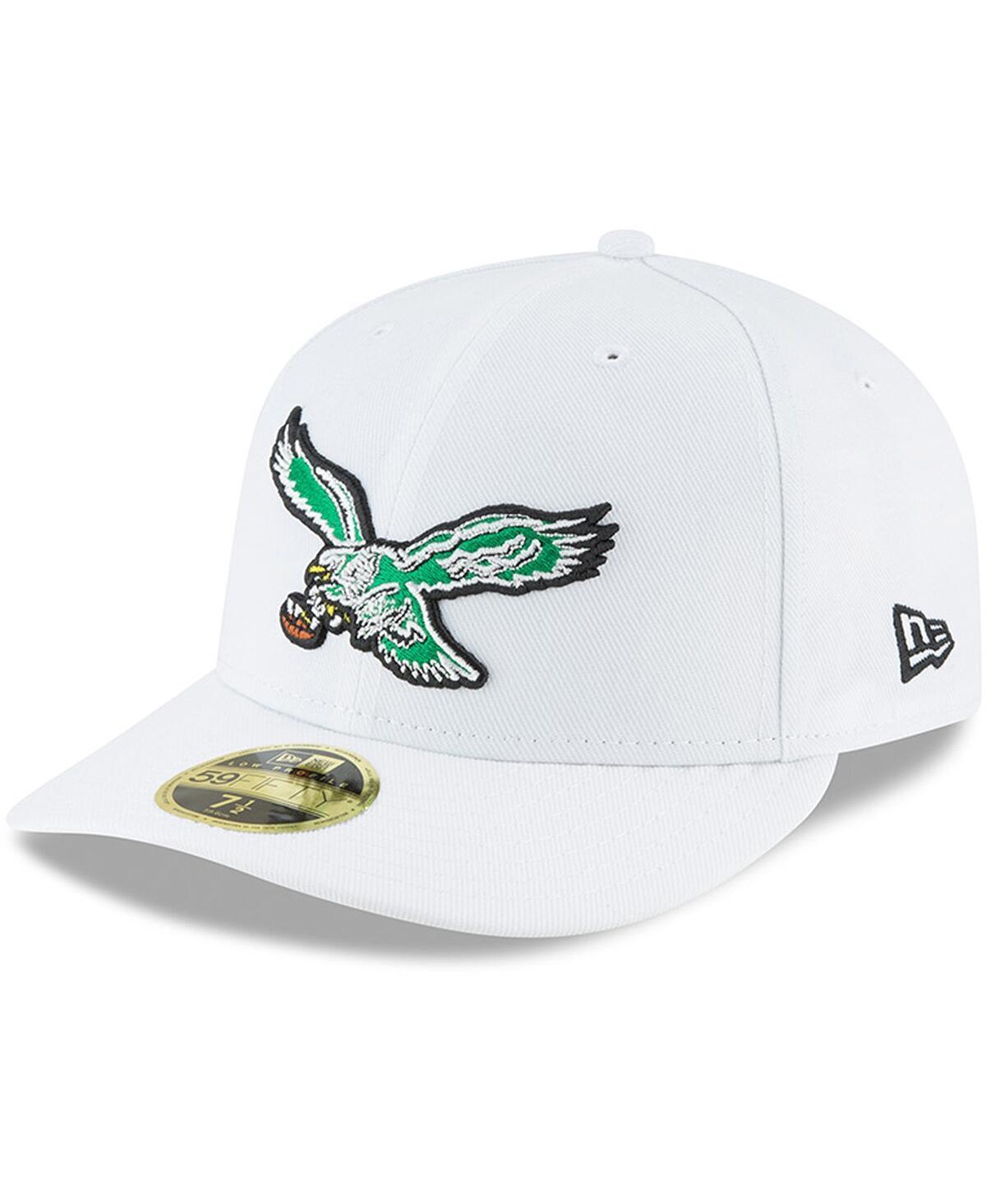 Mens New Era White Philadelphia Eagles Throwback Logo Omaha Low Profile 59FIFTY Fitted Hat Product Image