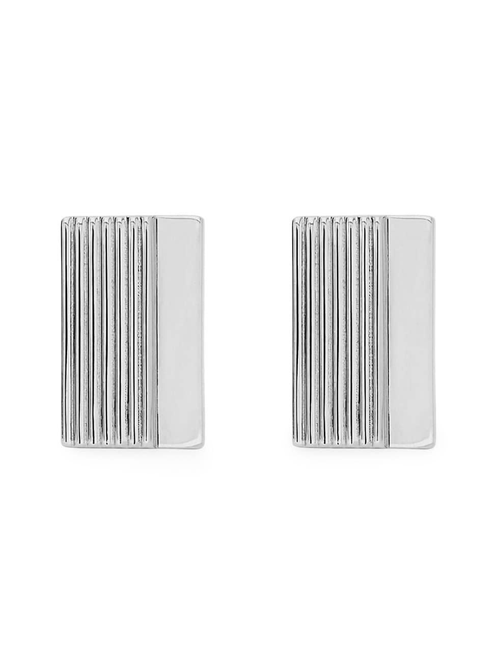 Mens Rectangular Cufflinks in Metal Product Image