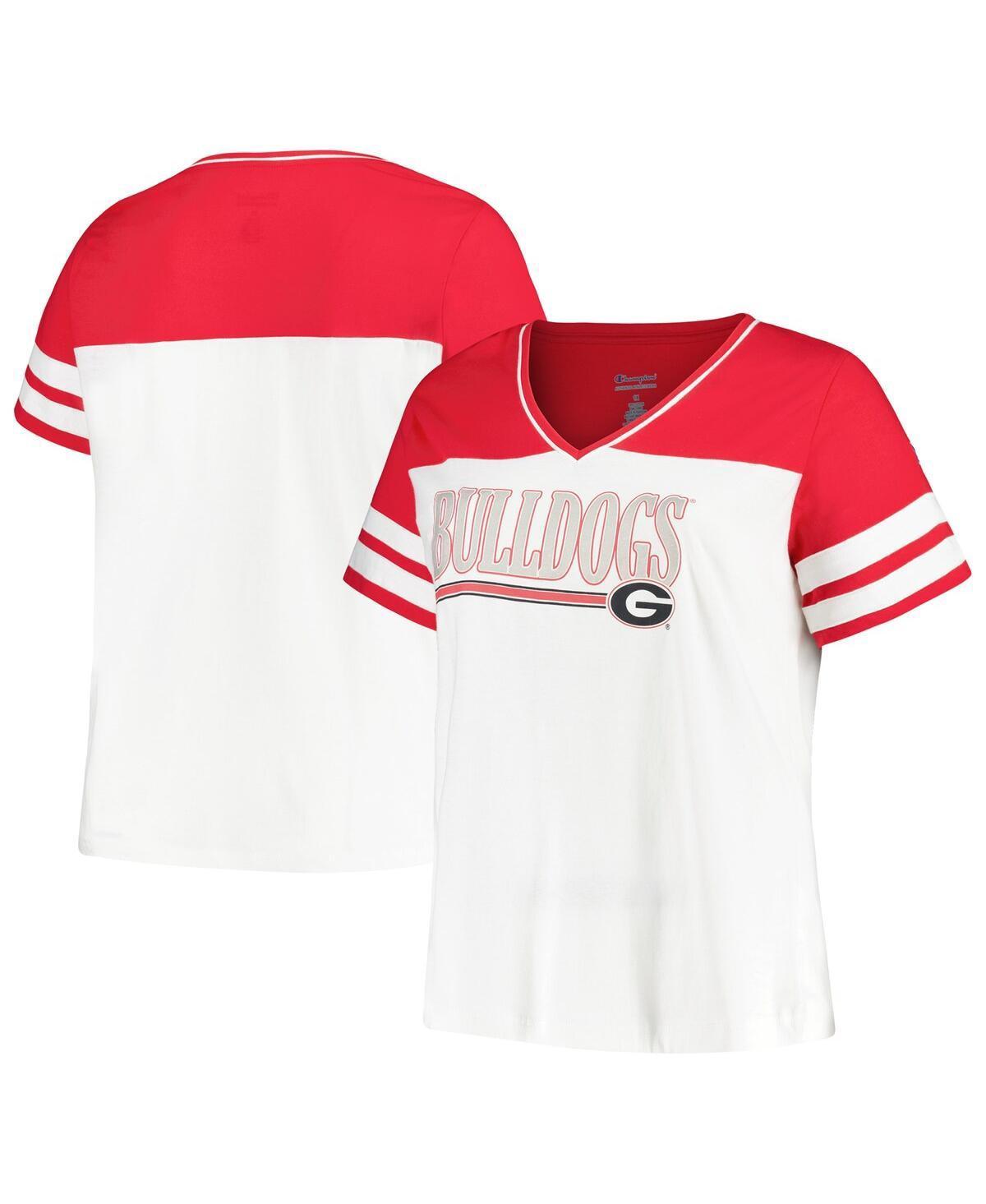 Womens Profile White Georgia Bulldogs Plus Size Field Game V-Neck T-shirt - White Product Image