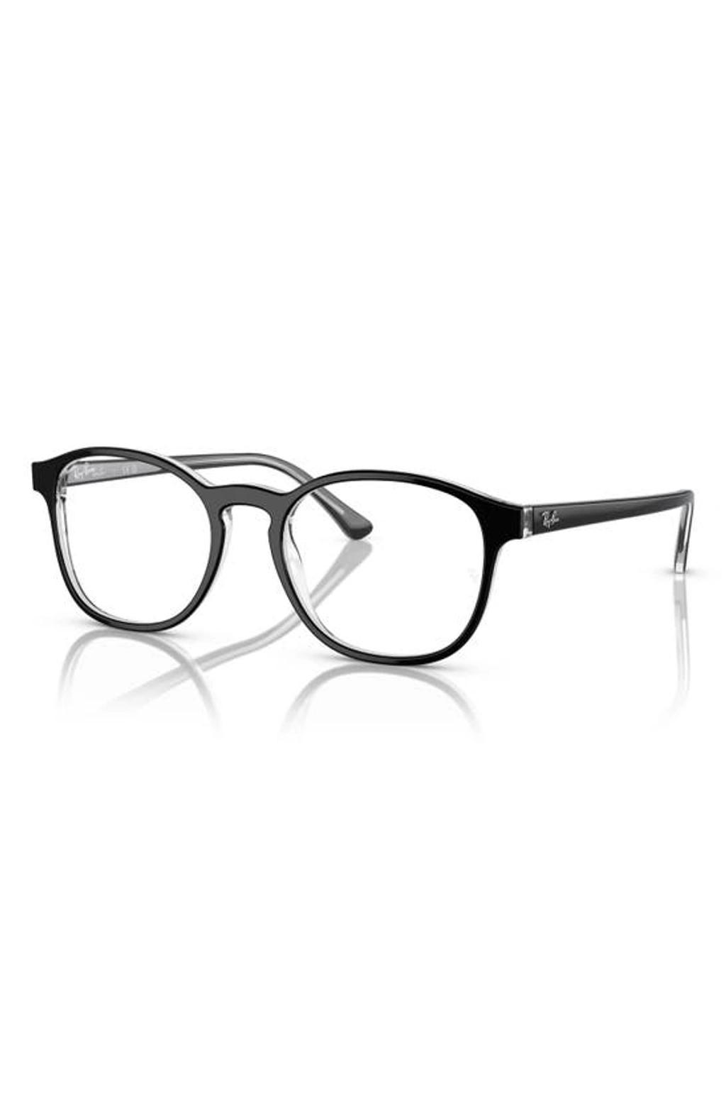 RAY BAN 52mm Phantos Optical Glasses In Trans Black Product Image