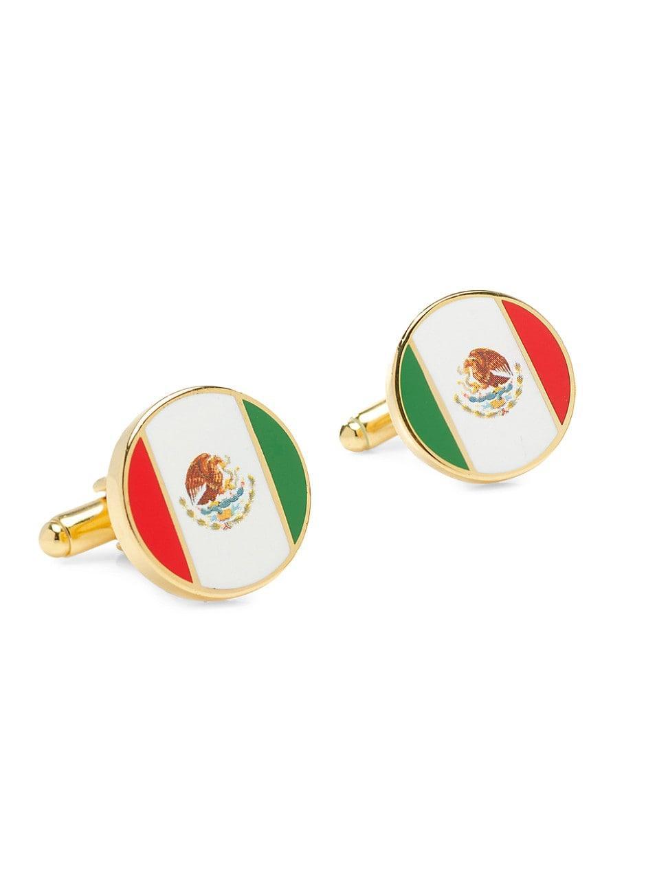 Mens Mexico Flag Round Cufflinks Product Image