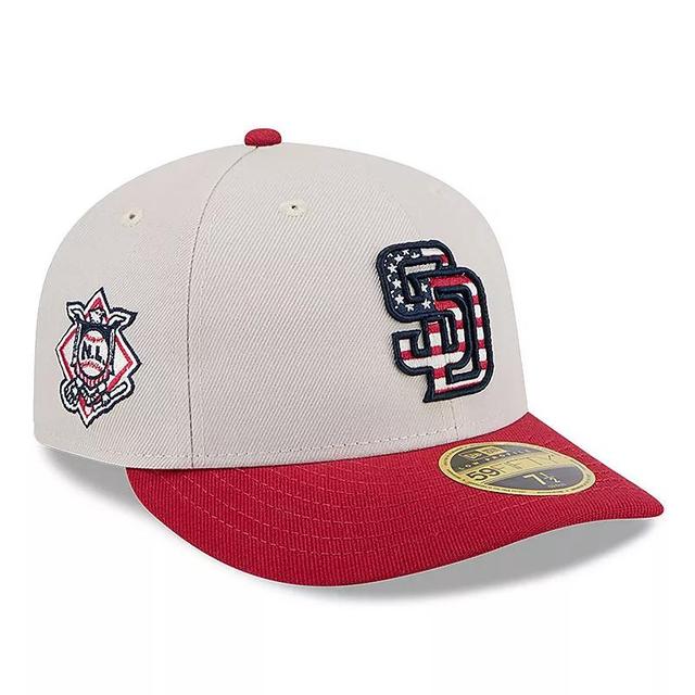 Mens New Era Khaki/Red San Diego Padres 2024 Fourth of July Low Profile 59FIFTY Fitted Hat Product Image