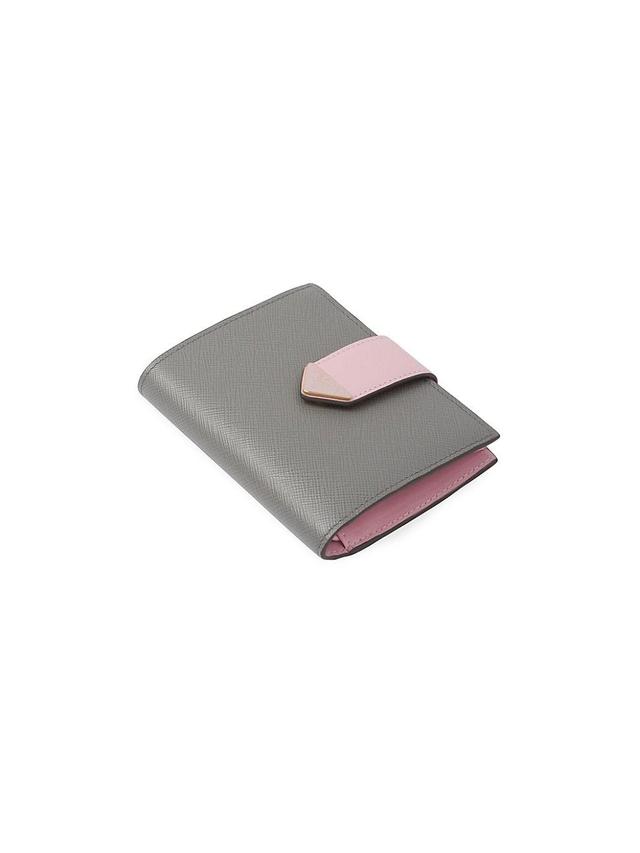 Womens Small Saffiano And Leather Wallet Product Image