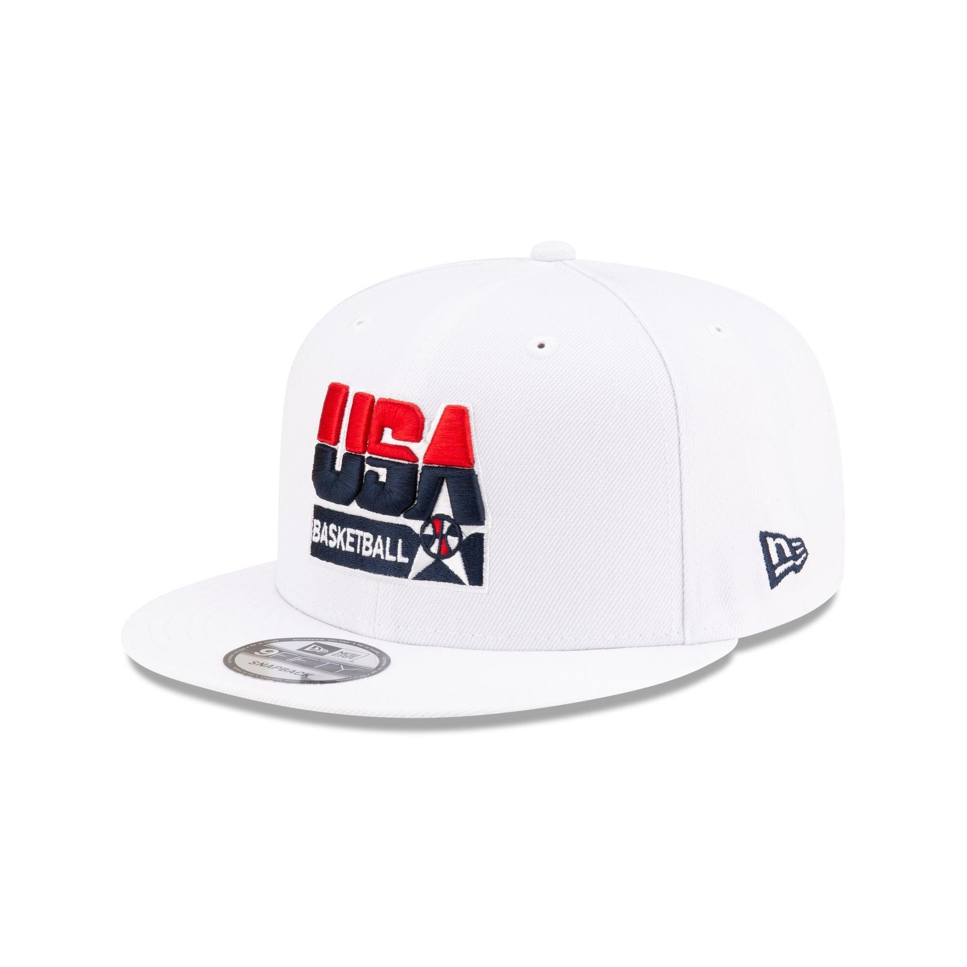 USA Basketball Wordmark Optic White 9FIFTY Snapback Hat Male Product Image