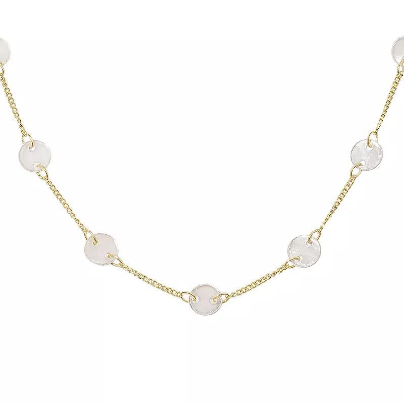 LC Lauren Conrad Gold Tone Chain & White Shell Charms Necklace, Womens Product Image