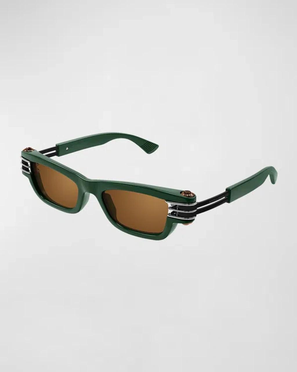 BOTTEGA VENETA Bolt Squared Sunglasses In Green/copper Product Image