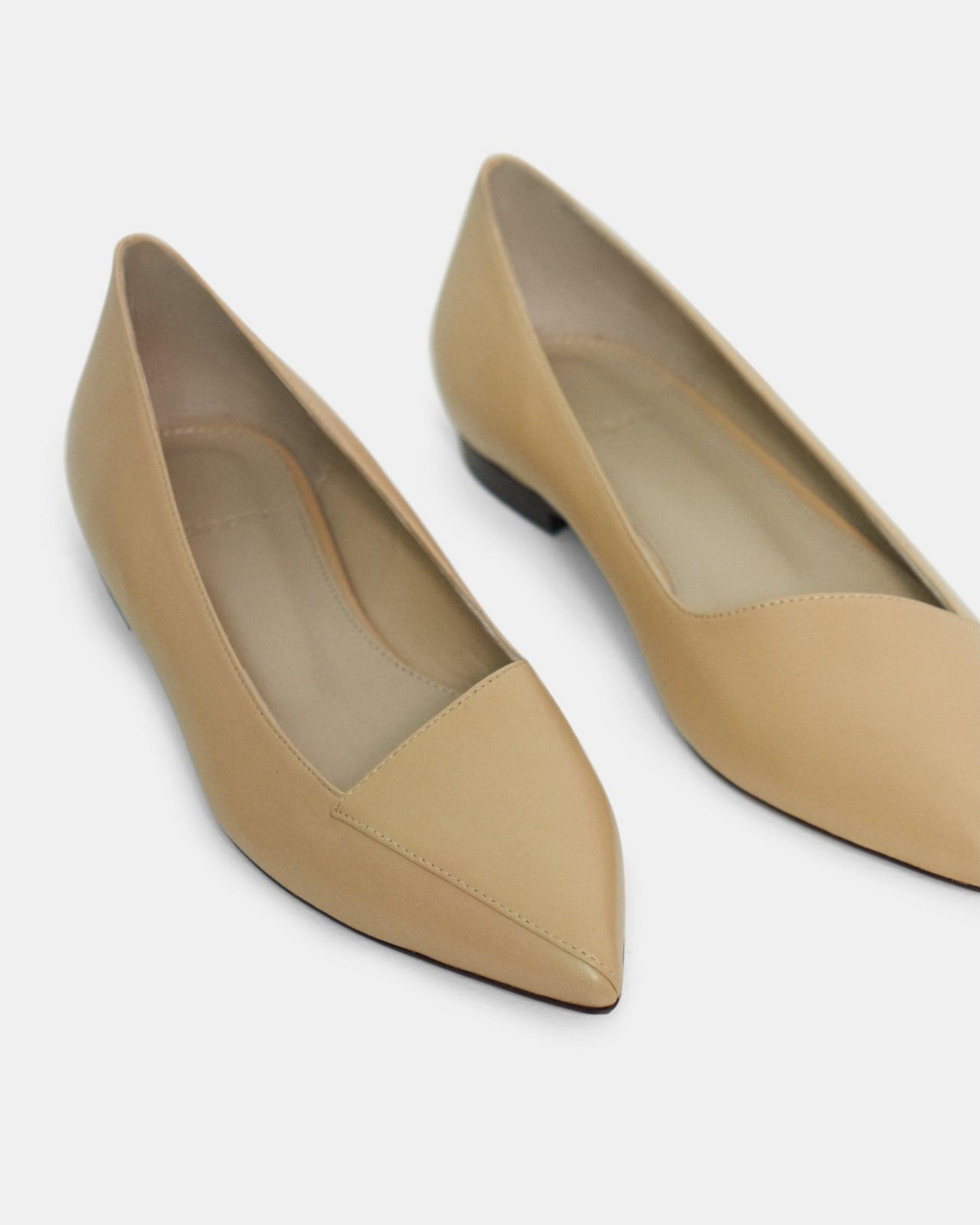 Pointed Flat in Leather Product Image