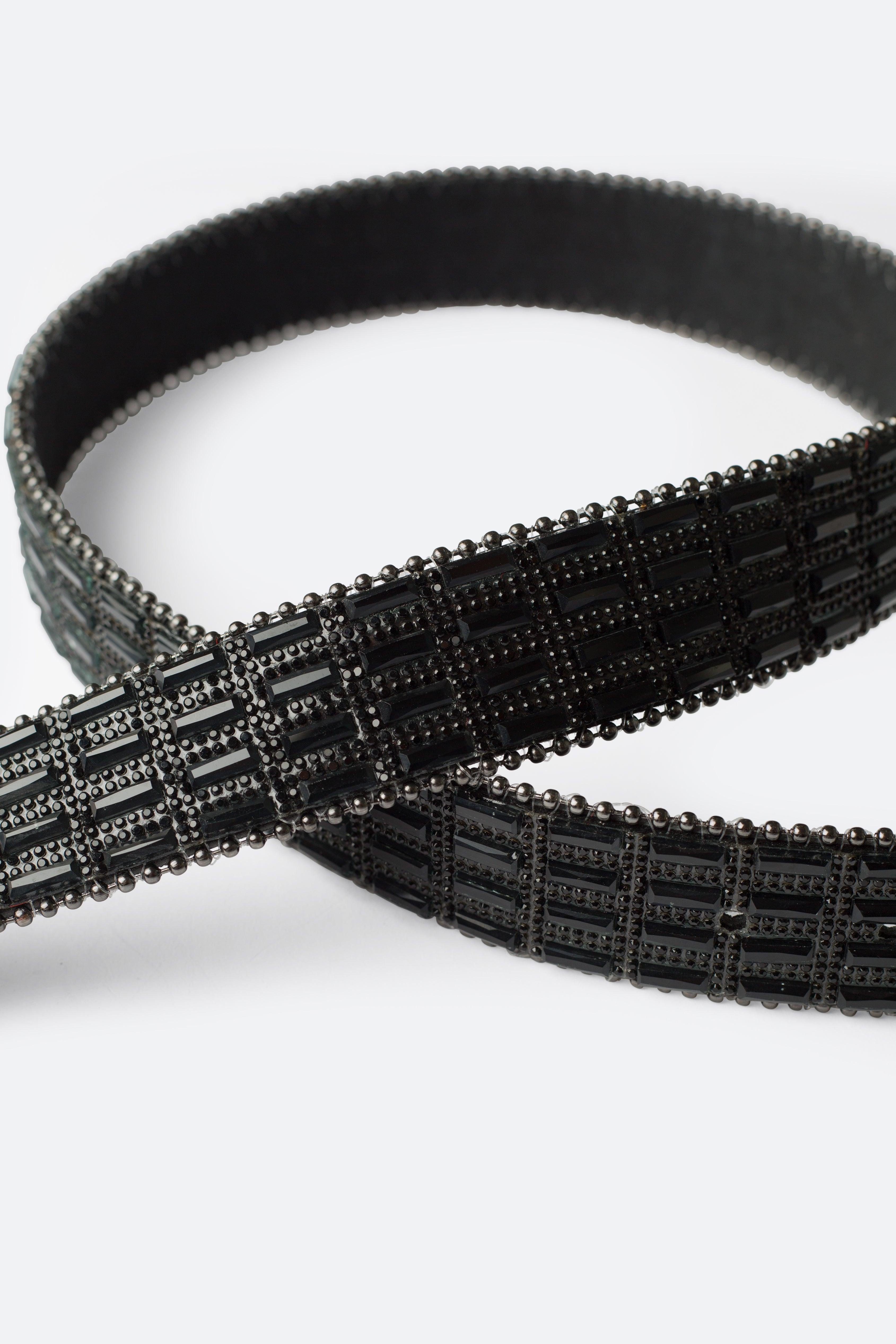 Mirrored Studded Belt - Black Product Image