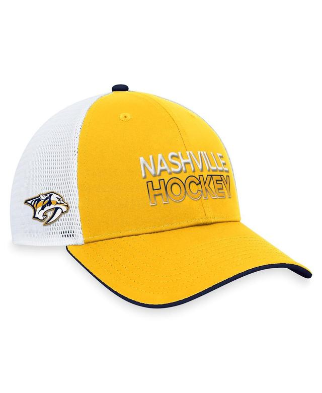 Mens Fanatics Gold Nashville Predators Authentic Pro Rink Trucker Adjustable Hat Product Image