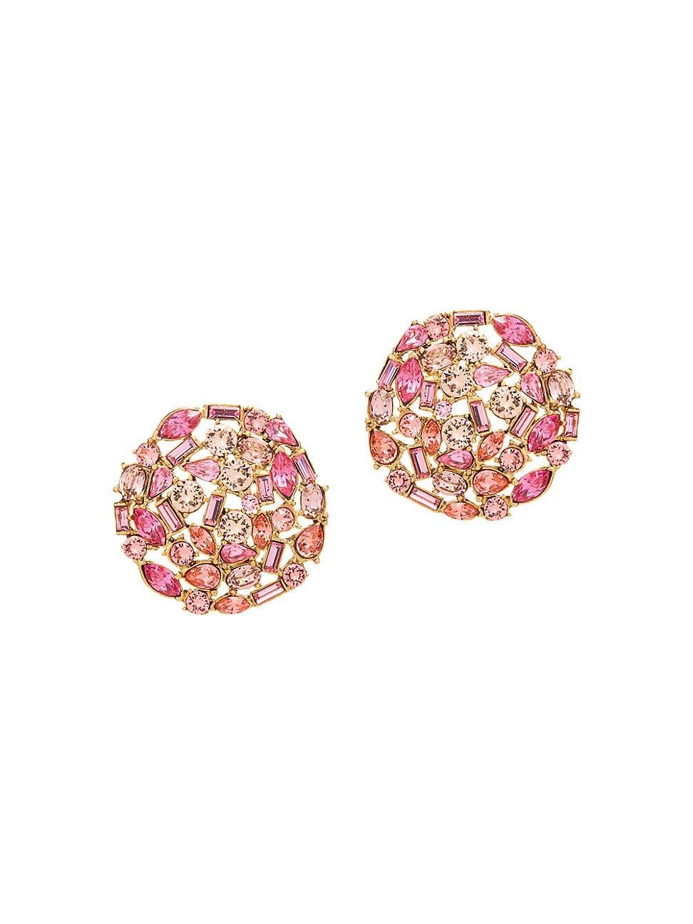 Womens Goldtone & Glass Crystal Cluster Earrings Product Image