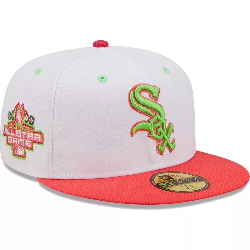 Mens New Era White/Coral Chicago White Sox 2003 MLB All-Star Game Strawberry Lolli 59FIFTY Fitted Hat Product Image