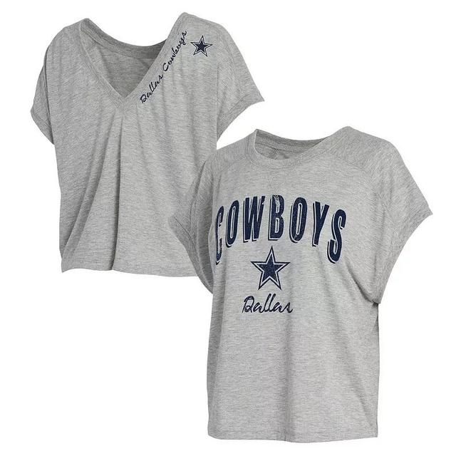 Womens WEAR by Erin Andrews Heather Gray Dallas Cowboys Reversible T-Shirt Product Image