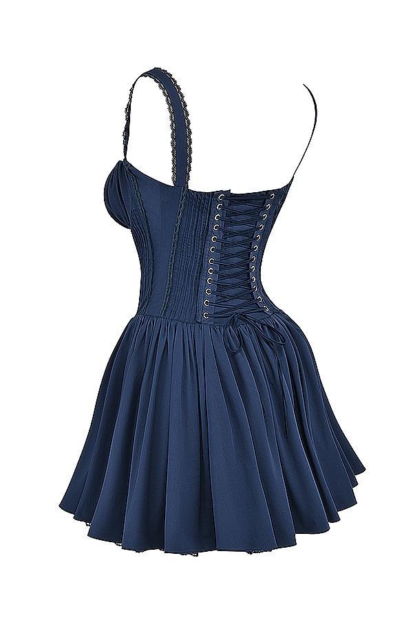 Pietra French Navy Corset Mini Dress Product Image