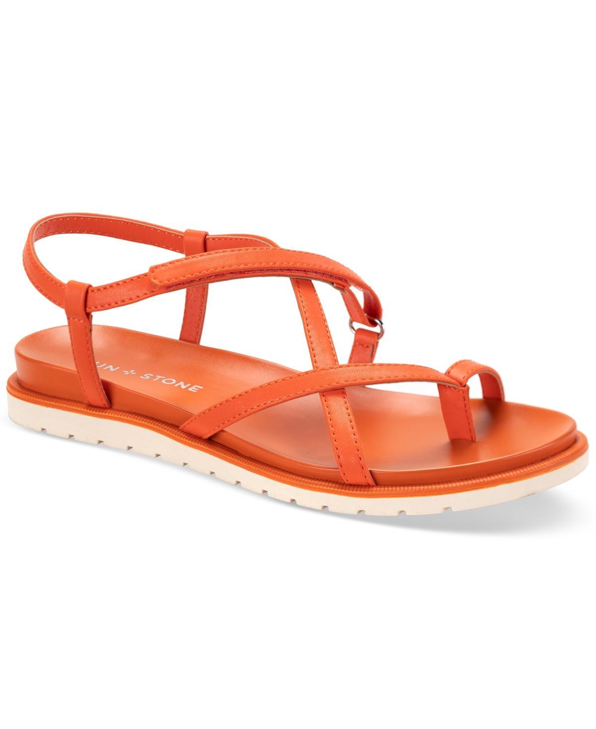 Sun + Stone Womens Juune Toe Loop Strappy Flat Sandals, Created for Macys Product Image