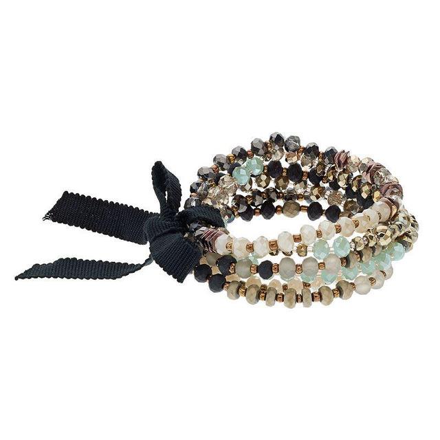 Simply Vera Vera Wang Beaded Stretch Bracelet Set, Womens, Brown Product Image